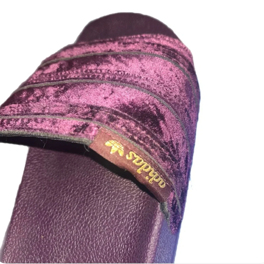 Adidas Adilette velour Slip On Womens Shoes Size 9 - Picture 5 of 7